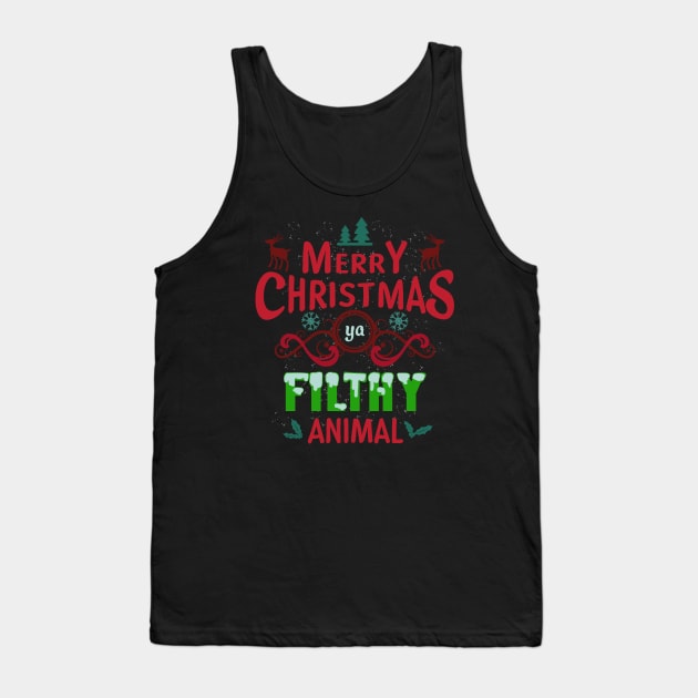 Funny Alone At Home Movies Merry Christmas You Filty Animal T-Shirt Tank Top by intelus